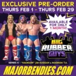 Matthew Cardona Instagram – The latest set of #BigRubberGuys are ready for pre-order!

Previous releases are going for 100s of dollars so don’t hesitate on getting these directly from us, straight to you!

What gets ordered is what gets made!

Get yours at MajorBendies.com

#ScratchThatFigureItch