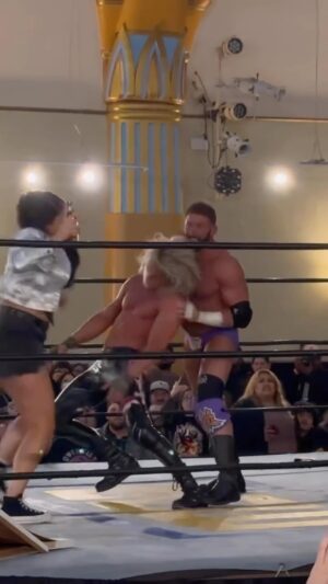 Matthew Cardona Instagram - @stephdelander gets involved in the historic rematch between @themattcardona & @nicnemeth at GCWs ‘Coldest Winter 2’, Los Angeles-California, Winter 2024 
-📸: @heel.liz || Follow @gamechangerwrestling for more 
-Head over to www.kingsroadwrestling.com or click the Shop button in our bio⬆️⬆️ to purchase exclusive Kings Road Wrestling Merchandise👕🧢!
-
-
-
-
-
-
-
-
-
-
-
-
- 
-
-
-
-
-
-
-
-
-
-
-
- 
-
-
- #gamechangerwrestling #gcw #gcwwrestling #indywrestling #deathmatchwrestling #wwe #wweraw #wwesmackdown #wwenxt #allin #prowrestling #aew #aewwrestling #aewdynamite #ecwwrestling