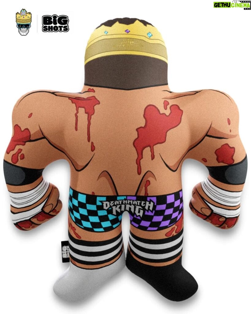 Matthew Cardona Instagram - Get the FIRST EVER 🩸BLOODY🩸 wrestling buddy! @getbigshots https://getbigshots.com/collections/new-releases/products/matt-cardona-deathmatch-king