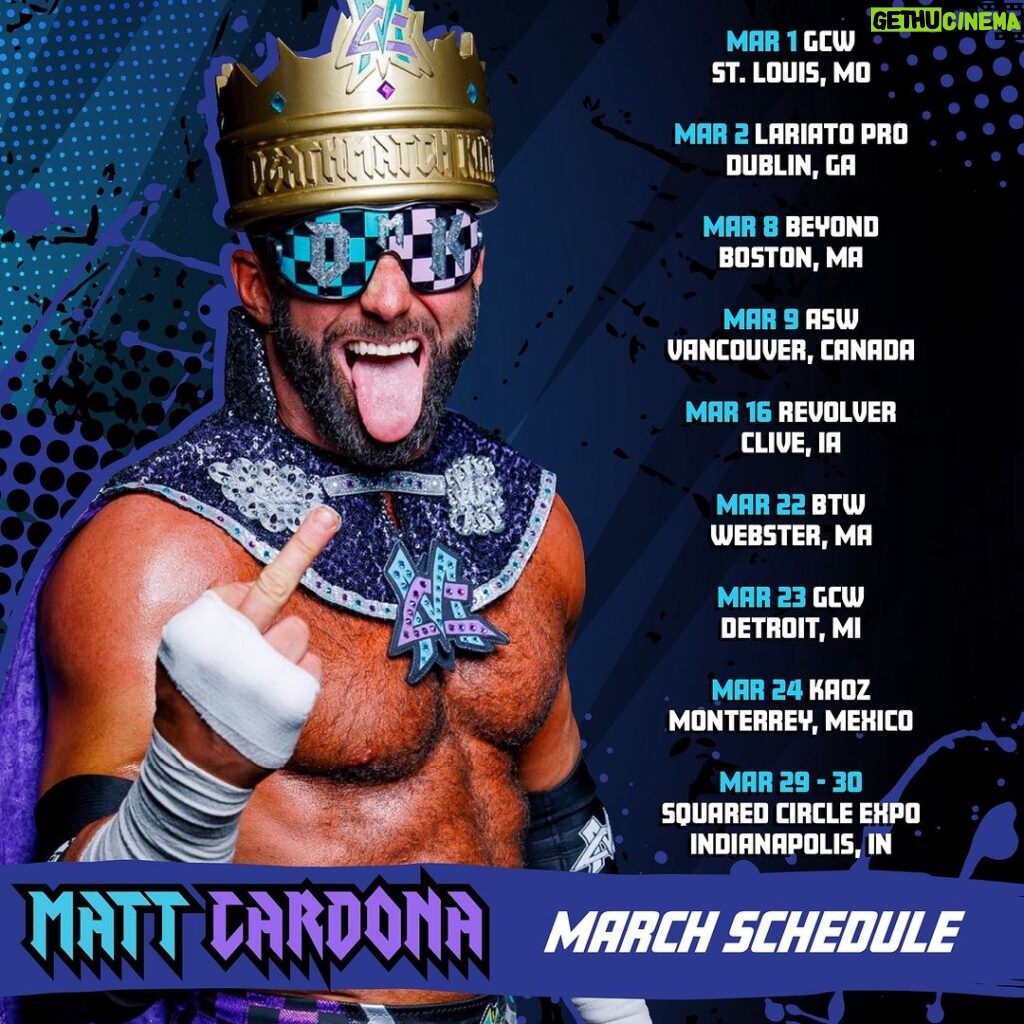 Matthew Cardona Instagram - Come see The Indy God in March!