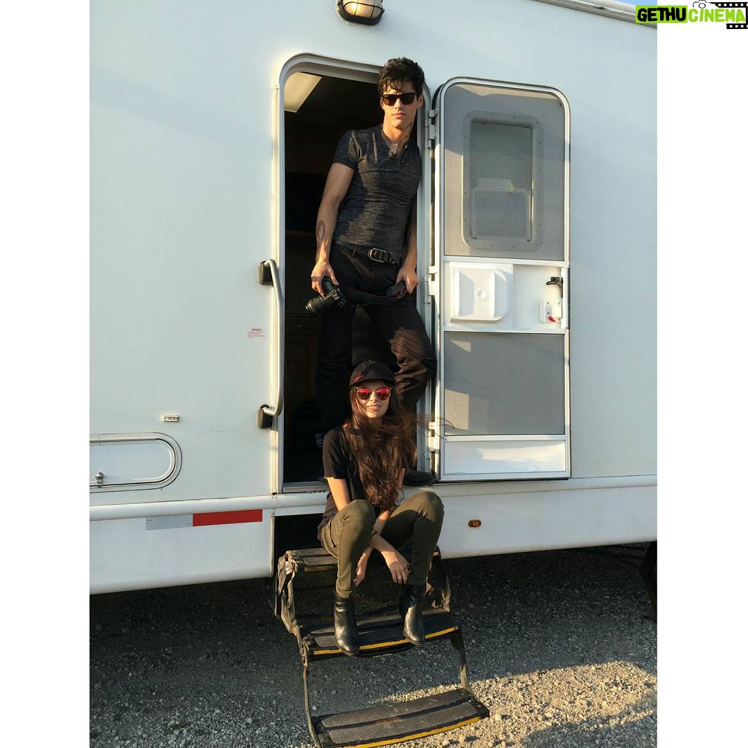 Matthew Daddario Instagram - Me and my old lady at the trailer park. @eskim0oo @kitkatsmeow @jadehassoune