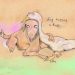 Matthew Gray Gubler Instagram – dog hugging a duck