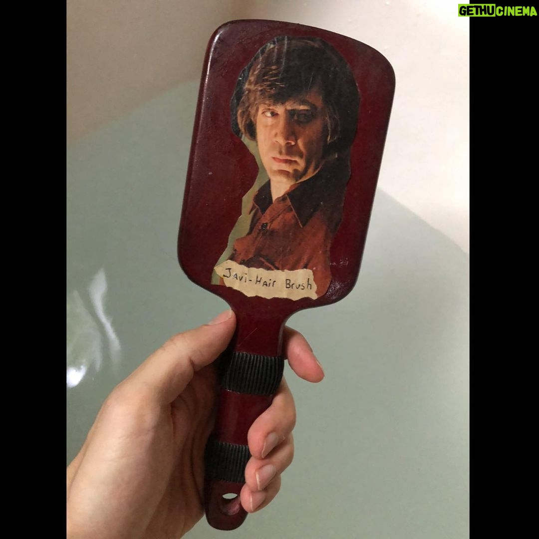 Matthew Gray Gubler Instagram - my homemade javi-hair brush™️