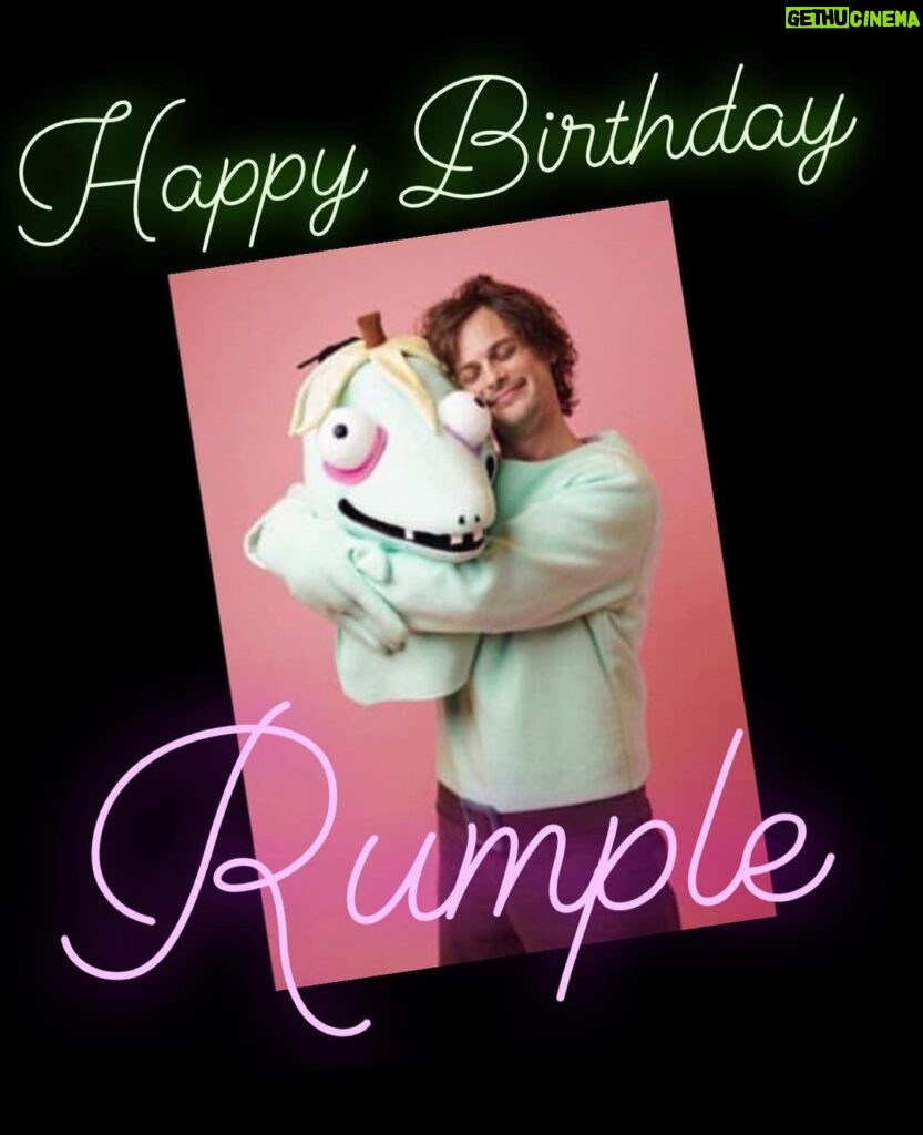 Matthew Gray Gubler Instagram - thank you for all the thoughtful Rumple birthday wishes, thank you for making him a #1 New York Times Bestseller, but most of all thank you for giving all shy green (and not-so-green) weirdos cozy homes in your humongous hearts. 💚🍌💚 #rumplebuttercup