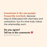 Matthew Hussey Instagram – Making sure we have all of these before getting deeply emotionally invested with someone is so important.

When we like someone it’s common to only focus on one of these things, and to make that the reason we should be with someone, i.e. “we have a unique connection” or “I am so attracted to this person”.

But this reasoning becomes excuse for allowing someone to treat us poorly or not give us what we really want because we are too afraid of losing them. It’s imperative we zoom out and make sure the foundations of a relationship are really there, to ensure we aren’t lost in infatuation, and that we’re not simply in love with the idea of the relationship. 

Getting real investment, and ultimately, real commitment from someone can feel so elusive when dating, but it is possible. I have an event coming up on Tuesday, January 23rd which is all about commitment and how to get it. 10k+ have already signed up. You can join them and secure your place on the event for FREE by heading over to LoveLifeTraining.com.