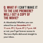 Matthew Hussey Instagram - Exactly 7 days left until the world premiere of my brand new movie, The Love Myths. Have you redeemed your ticket? All you have to do is pre order your copy of Love Life and your FREE ticket will be waiting for you. For all the details on how you can get your copy and redeem your free ticket to the movie premiere, comment MOVIE below and I'll DM you everything you need to know.