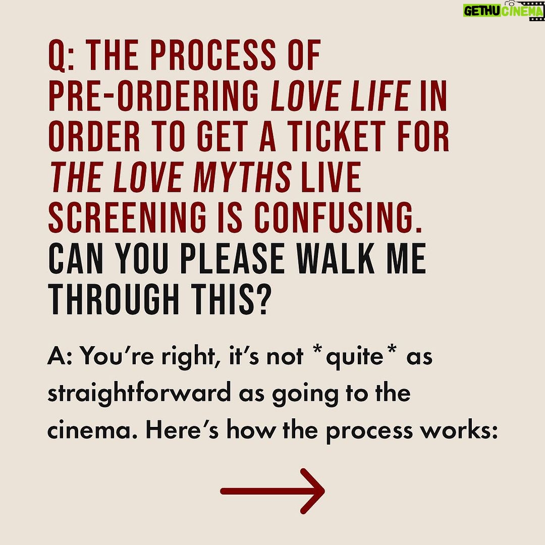 Matthew Hussey Instagram - Exactly 7 days left until the world premiere of my brand new movie, The Love Myths. Have you redeemed your ticket? All you have to do is pre order your copy of Love Life and your FREE ticket will be waiting for you. For all the details on how you can get your copy and redeem your free ticket to the movie premiere, comment MOVIE below and I'll DM you everything you need to know.