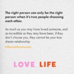Matthew Hussey Instagram - This quote is taken directly from my new book, Love Life (available for pre-order now at LoveLifeBook.com) You’re mourning because you think you’ve lost the person you’re supposed to be with. But I can promise you, you haven’t. Because unless someone chooses you, they’re not the person you’re supposed to be with. You can be disappointed that someone wasn’t the right person, but you can’t grieve like they were, because they're not. Disappointment takes a minute to get over, but it’s much easier to recover from disappointment than the idea that you’ve lost the love of your life. You didn’t lose that. That is still to come. Something better is coming for you.