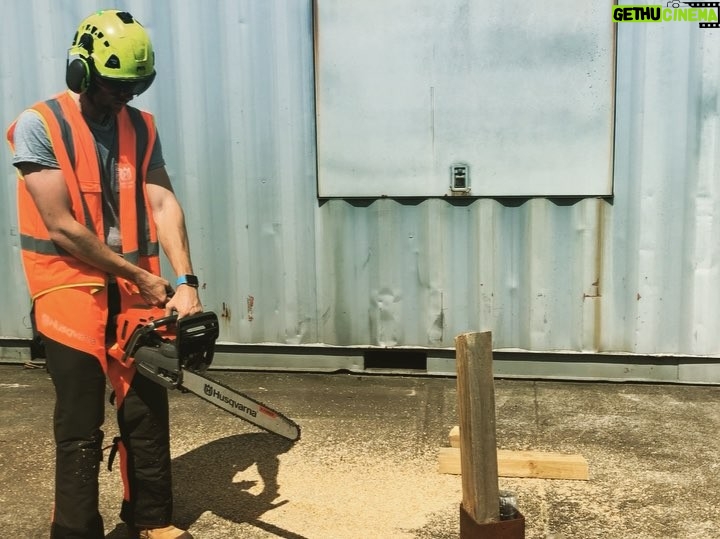 Matthew Lewis Instagram - I am picking up many life skills here in New Zealand and am now available for cutting up any pieces of wood you have lying around. Must provide own chainsaw and high-vis. @babydonefilm
