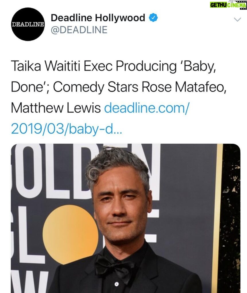 Matthew Lewis Instagram - Luckily, the news that I am not funny has yet to reach New Zealand so they’re letting me make a comedy film alongside @rosematafeo who will be both eating and acting for two. @babydonefilm