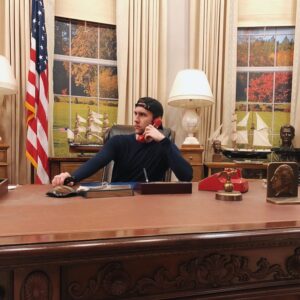 Matthew Lewis Instagram - Lewis 2020. Yeah, right, like I could make a better president than Josiah Bartlet, whose office this is. Still there at the @wbpictures prop shop. #wbstudiotour #missyoubartlet #lewis2020