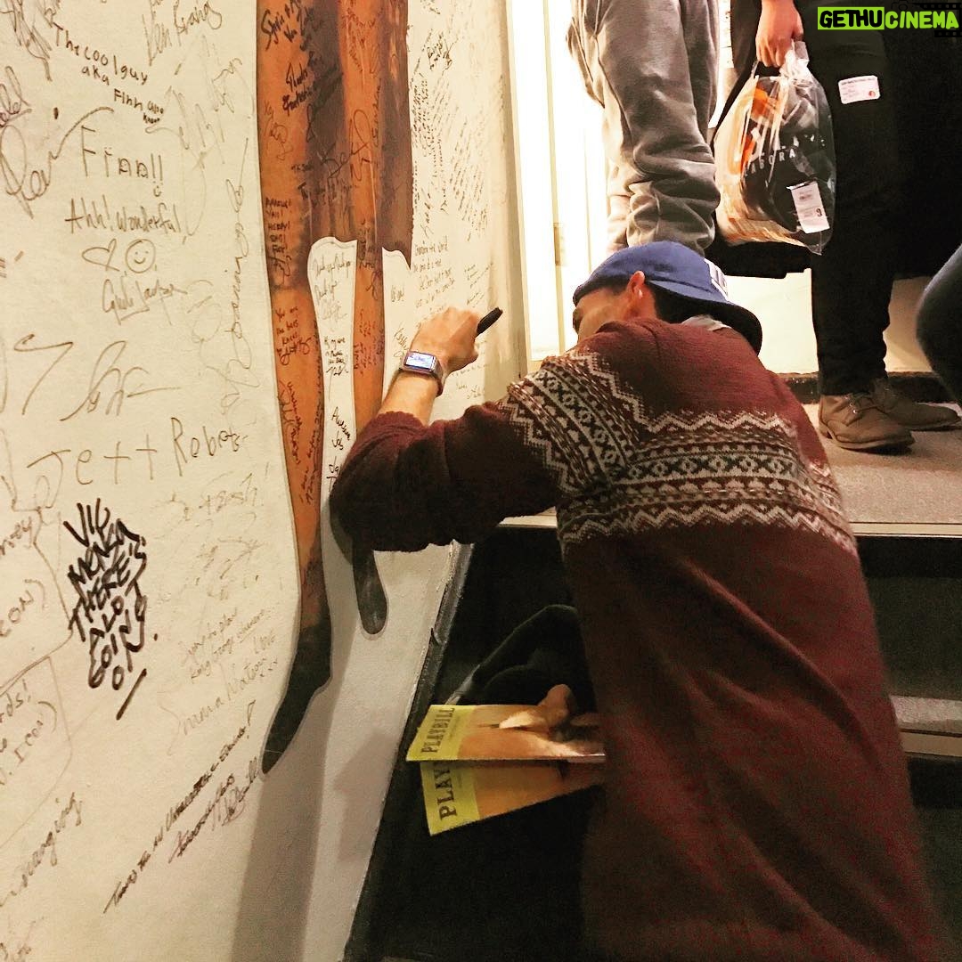 Matthew Lewis Instagram - They let me sign the "celebrity wall" backstage at #Hamilton this afternoon. No idea why but such an honour. Absolutely blown away by the performance of a spectacular show. King George my personal favourite, naturally. Big thank you to the whole company for having us xx