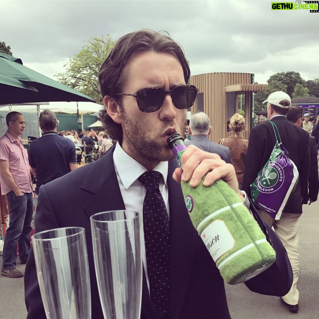 Matthew Lewis Instagram - Our lass, Konta, just smashed it! Class day at #Wimbledon as a guest of @pimmsgb. Special thanks to @huntsmansavilerow @louboutinworld & @hugoboss for the threads. #Pimmsoclock #ThatsNotAMicrophone All England Lawn Tennis and Croquet Club