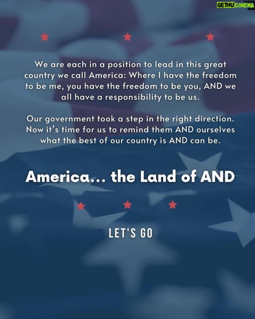 Matthew McConaughey Instagram - America… the Land of AND United States of America