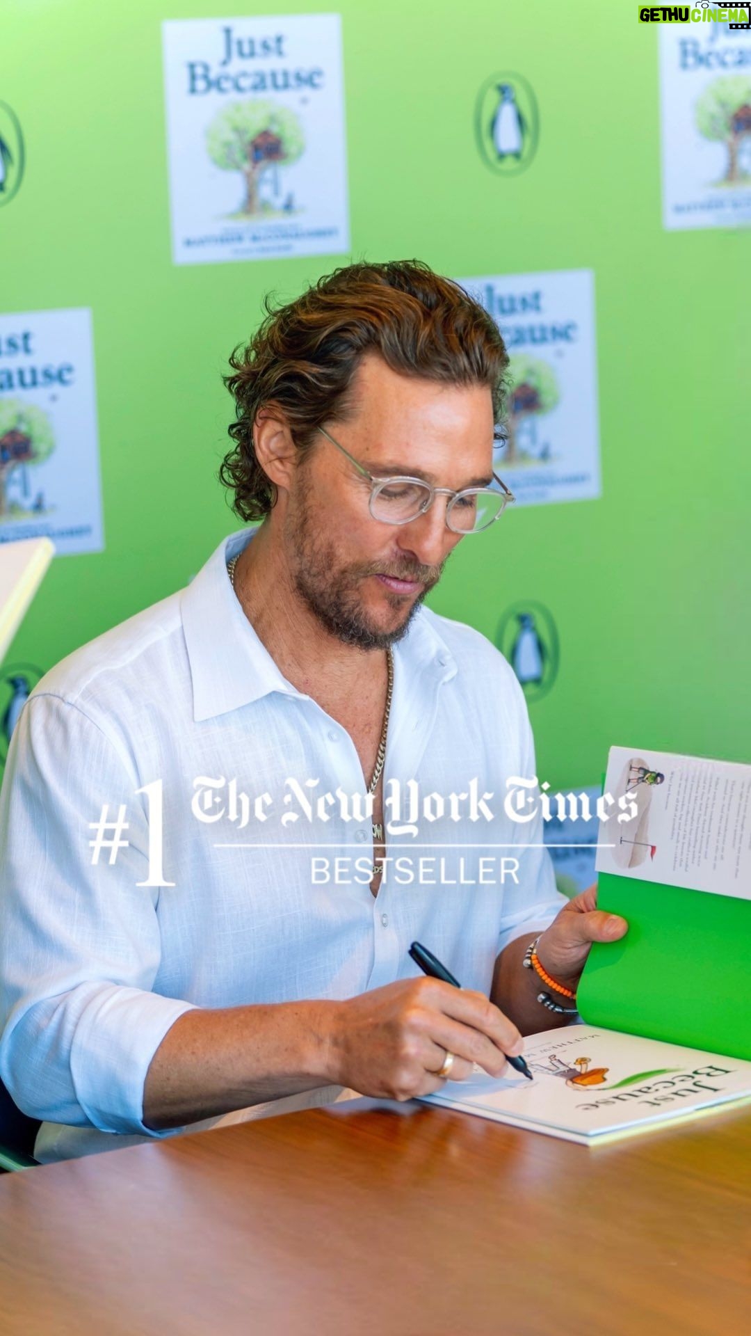 Matthew McConaughey Instagram - thank you #justbecausebook #1 New York Times Bestseller