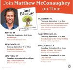 Matthew McConaughey Instagram - heading to a bookstore near you…why? #JustBecauseBook *link in bio to pre-order and tour info*