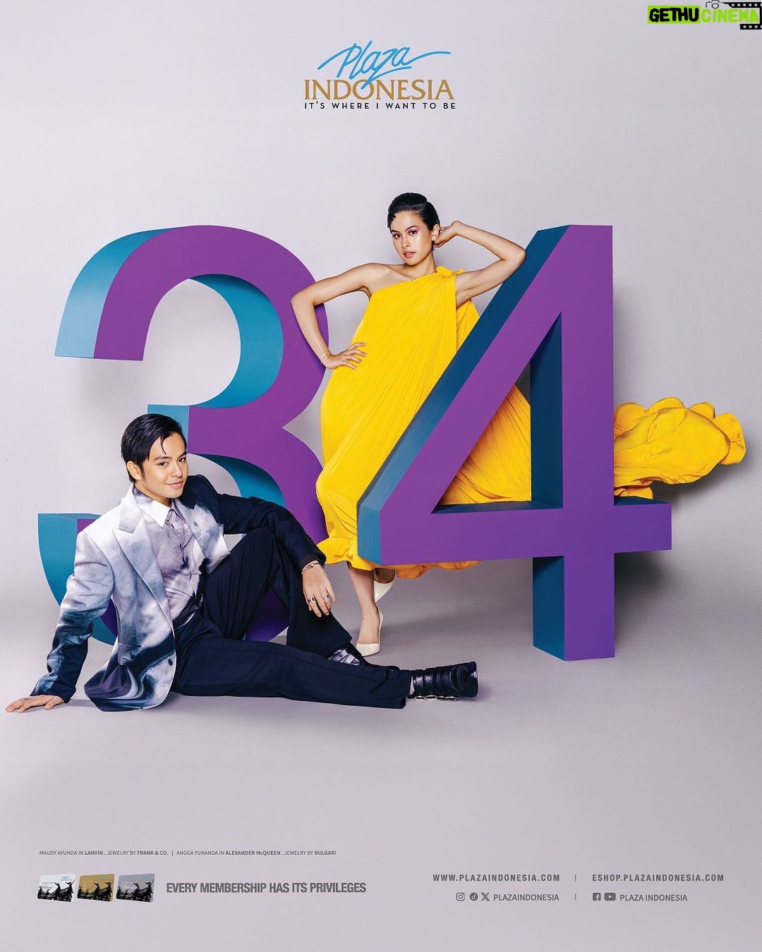 Maudy Ayunda Instagram - We are thrilled to introduce Maudy Ayunda and Angga Yunanda as Plaza Indonesia new muse that will open the new chapter of a journey on our 34th Anniversary. Fresh, tenacious, and talented, they are two creative forces to be reckoned with. Their artistries and tenacities have earned them many accomplishments, recognitions and become the symbolic figures that appealed and inspired the young generation. They embody and represent the spirit that Plaza Indonesia will bring in the future. __ With more than 3 decades of commitment, love, and memories, we would like to thank and celebrate this milestone with all our customers, tenants, business partners, supporters, collaborators and friends for making this last 34 years extraordinarily wonderful. Credits: @maudyayunda in @lanvin, jewelry by @franknco_id @angga in @alexandermcqueen, jewelry by @bulgari #PI34thAnniversary #PlazaIndonesia #YourSecondHome #ItsWhereIWantToBe