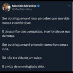 Maurício Meirelles Instagram – Que sofrimento é ser botafoguense
