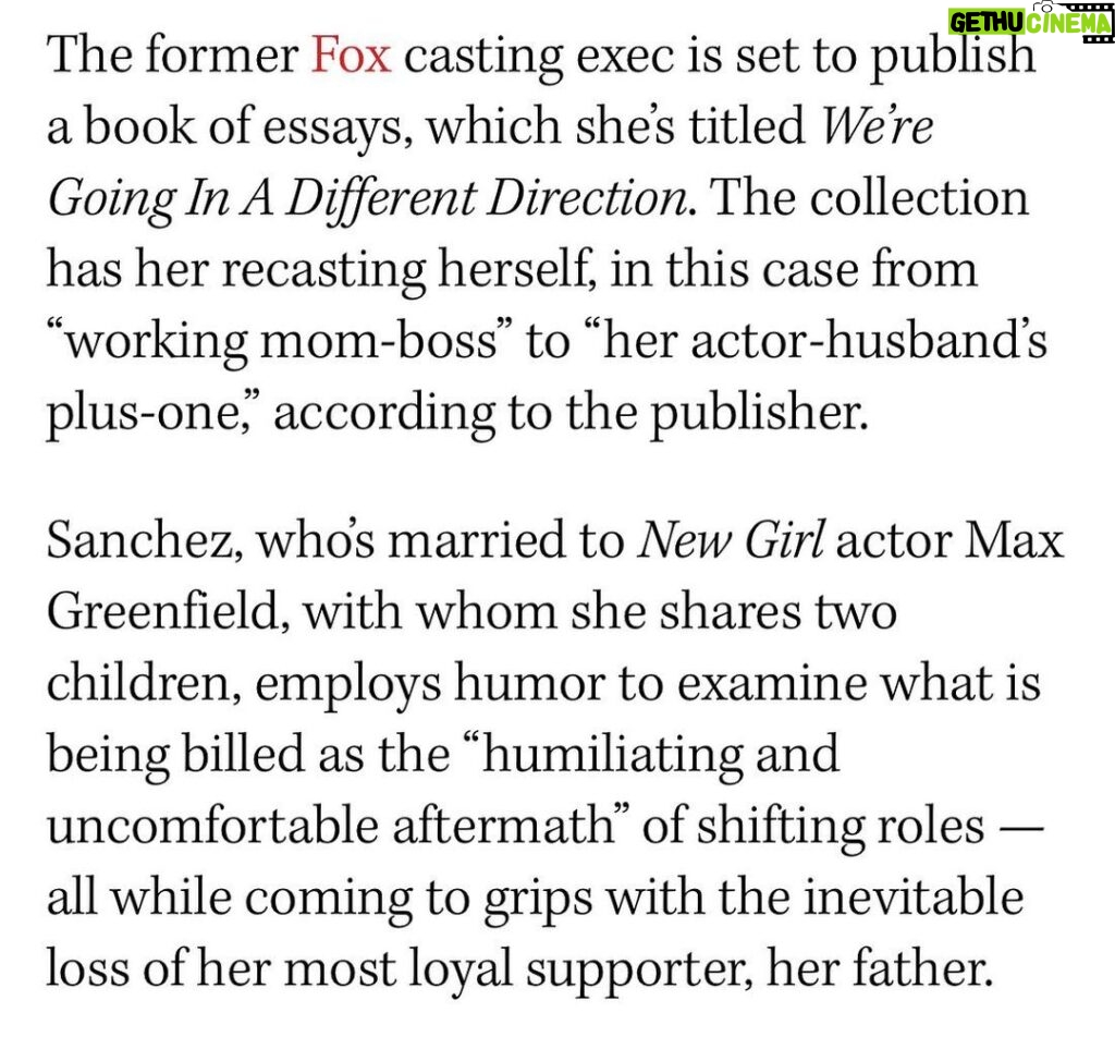Max Greenfield Instagram - Congratulations to @tesssanchezgreenfield A beautiful example of perspective and acceptance after a really shit couple of years. I love you. We love you. And I’m so hoping Michelle Williams agrees to record the audio book. ❤️❤️❤️ @hollywoodreporter @gallerybooks