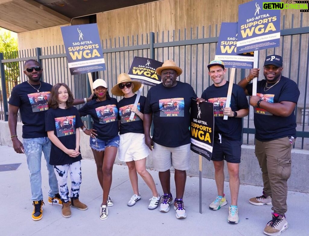 Max Greenfield Instagram - Today the cast and ENTIRE crew of @theneighborhood came out to support the @sagaftra and #WGA strike. I’ve never been more proud to be a member of our union or a part of this incredible production.