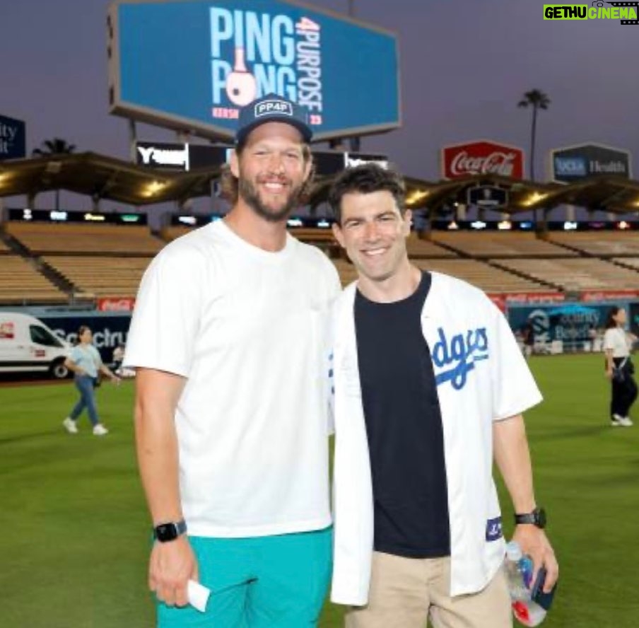 Max Greenfield Instagram - Thank you to @claytonkershaw and @ellenkershaw for having @cedtheentertainer and I at #pingpong4purpose Wonderful people. Wonderful cause. @kershawschallenge