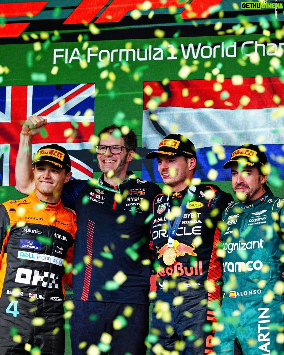 Max Verstappen Instagram - Let’s go!!! What a great performance! This is another amazing day for us as a team @redbullracing 👏 and a pretty nice way to celebrate the win 👀🎤 Racing at Interlagos is always very special! Thank you for all the support 🇧🇷🙌 #BrazilGP Autódromo de Interlagos