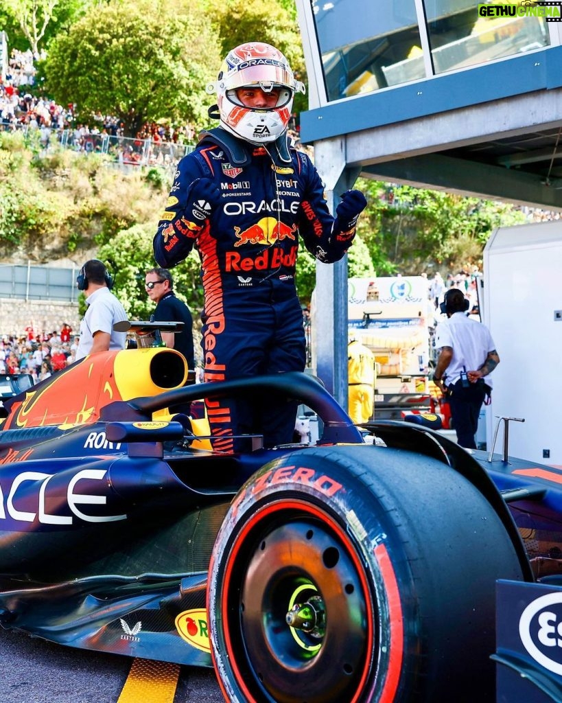 Max Verstappen Instagram - Pole in Monaco!!! 💪 I had to risk it all, but it all came together in that final sector👌 Very happy to have had such a great Saturday and to be on pole here for the first time ☝ Thanks, @redbullracing 👏