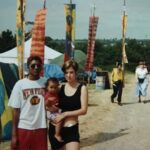 Maya Jama Instagram - First Glastonbury with the girlies 😅 Not gna lie I can’t wait to have a mini an bring them around festivals tied to my back 😂💃🏽🥹