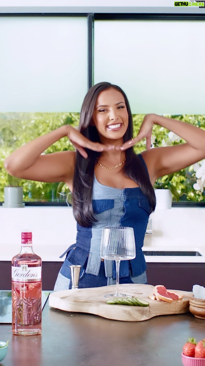 Maya Jama Instagram - #ad There’s a new girl at @gordonsginuk Premium Pink 😬😬😬We are so excited to share this news! If you know about cling cling you’ll know how much sense this makes 🥂 Our #ClinkWithPink campaign is all about having fun with friends and being unapologetically yourself There is SO much stuff coming up.. cocktails, events and limited edition bottles 👀The first of these bottles will drop as soon as next week and we’ll let you know when they are here. But for now, join us in raising a glass with this delicious, summery Gordon’s Pink Paloma cocktail – I just know you’re gonna love it 💗✨ #Over18sonly #pleasedrinkresponsibly