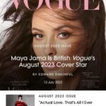 Maya Jama Instagram - Covergirl in my local 🥹 @britishvogue is out nowwww so overwhelmed with happiness and filled with love everytime you tag me in pics but seeing it in person is a bloody madness ! - there’s more pictures inside that arent online so I’ll leave it that way for now so you can go have a look 😅( featuring my nan looking confused & beautiful aunty too) ❤️