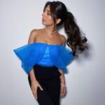 Mayan ElSayed Instagram - Found my blue💙 Stylist: @yasminekenawi MUA: @makeupmariamfaroukk_ Hair: @silviahairstyling Outfit: @nafsikaskourti Jewelry: @vintagelanejewelry