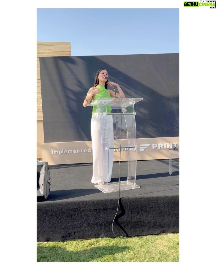 Mayan ElSayed Instagram - Thank you @institutfrancais_egypte for inviting me to the opening of @grunfete De La Musique 💚 Styling: @yasminekenawi Top: @staud.clothing Pants: @twenty_3official Jewelry: @vintagelanejewelry Bag: @okhtein Hair: @mahmuod_abady_ at @minakhamis Al-Azhar Park
