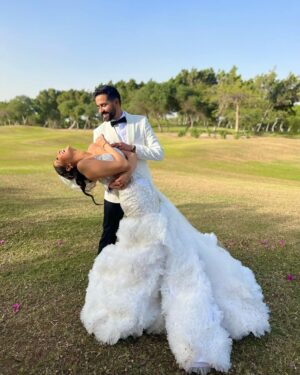 Mayan ElSayed Instagram - My brother & the love of his life got married and I couldn’t be happier🩵 

Dress @danas.eg 
Makeup @saraarefmua 
Hair @silviahairstyling