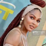 Meagan Good Instagram - DAYSHIFT 🩸 Pʀᴇᴍɪᴇʀᴇs TOMORROW ᴏɴ @NETFLIX ⚰️ Dress + Shoes | @dolcegabbana Earrings | @weishengparis Style | @philippeuter Make up | @makeupbyjmonroy Hair | @drkariwill