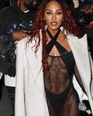 Meagan Good Instagram - Thank you for having AND dressing me @laquan_smith 😱🥰 . 
I had the best evening and the new collection is Divineee !!!

📸 | @chrishnaphotography
😎 | @philippeuter 
👡| @giuseppezanotti 
💄| @jorge__monroy 
💈| @bagoddess