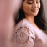 Megha Akash Instagram - Feeling blessed 💜🧿 Styled by: @theresa.shalini Outfit : @bykaveri Earring : @amrapalijewels @amethystchennai Rings & bracelet : @mykreshya Muah :@teamdiamondartistry Photography: @prachuprashanth Backdrops : @mizubackdrops #styledbyshalz