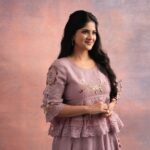 Megha Akash Instagram - Feeling blessed 💜🧿 Styled by: @theresa.shalini Outfit : @bykaveri Earring : @amrapalijewels @amethystchennai Rings & bracelet : @mykreshya Muah : @teamdiamondartistry Photography: @prachuprashanth Backdrops : @mizubackdrops #styledbyshalz