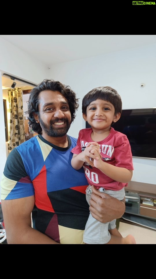 Meghana Raj Instagram - Now u know who teaches Dhruva his dance moves! Happy Birthday chikkappa! 🥰 🧿