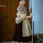 Meghana Raj Instagram - And 🥂 to my favorite color! 💜 Outfit @anvi_closet Photography @pkstudiophotography Hairstyling @shanthanagaraj6967 Jewellery @rentingstoli Footwear @kala.india J. P. Nagar