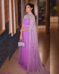 Mehazabien Chowdhury Instagram - Appreciation post 💜 Team @meherofficials has poured months of hard work, creativity, and dedication into crafting my Red carpet attire. The result was nothing short of spectacular, and it exceeded all my expectations. @samina_sara.official , your talent and commitment to perfection have left me in awe. But a Red carpet look is not complete without the perfect makeover, and this is where the incredible Samia Apu from @signature.look.by.samia comes in. Samia Apu, you are a true artist! Your skill in enhancing my features and complementing Sara's stunning creation was exceptional. You made me feel like a star, and I can't thank you enough. Photography: @syedshahewar.hussain.7