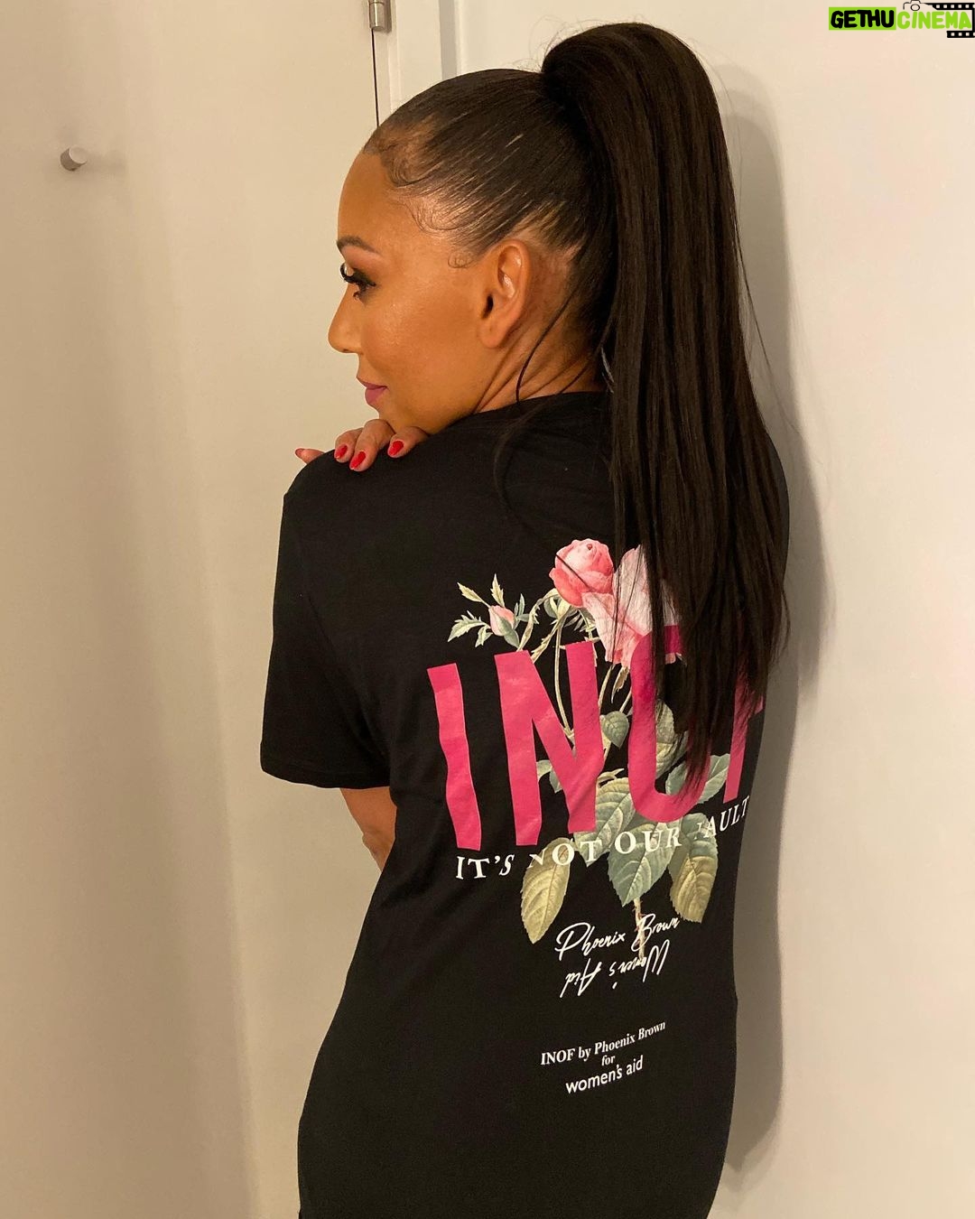 Mel B Instagram - My daughter Phoenix has designed this amazing INOF (It's Not Our Fault) t-shirt to raise money for Women's Aid for Children's Day on the 20th November at https://womensaid.teemill.com/ on sale from the 20th. You can also buy my Unbreakable t-shirt @phoenixisphoenix