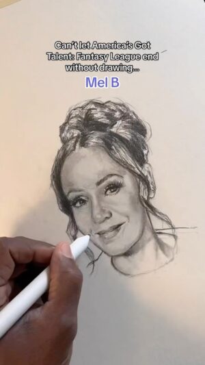 Mel B Instagram - I couldn’t let @agt Fantasy League end without drawing my girl @officialmelb!!! Tune in to see who wins TONIGHT on @nbc! 

#AGT #melb #spicegirls #drawing #art #portrait