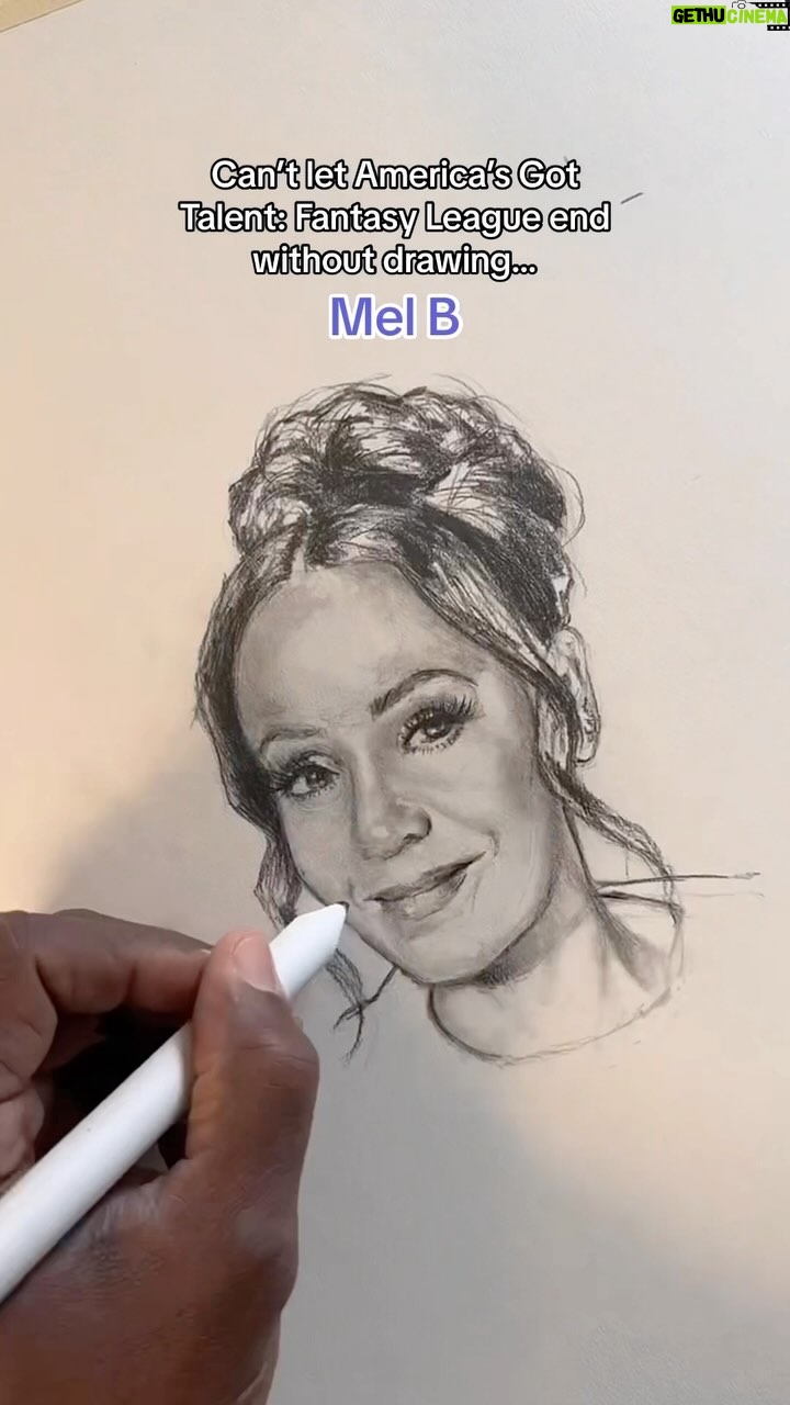 Mel B - 127.6K Likes - I couldn’t let @agt Fantasy League end without drawing my girl @officialmelb!!! Tune in to see who wins TONIGHT on @nbc!
#AGT #melb #spicegirls #drawing #art #portrait