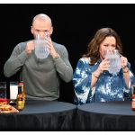 Melissa McCarthy Instagram - I think the old adage goes “I regret nothing!!” However, in this case, I regret every bite. Especially bite #6 and #8 😳 Had such a great time lighting my insides on fire with @seanseaevans on @hotones 🔥