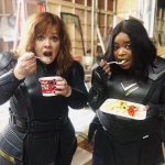 Melissa McCarthy Instagram - If you want to grow big and strong like THUNDER FORCE, make sure to eat your shrimp and cereal 🍤🥣 (We saw the Cinnamon Toast shrimp saga and felt like this photo was right 😂) Thunder Force is on @netflix April 9th ⚡️