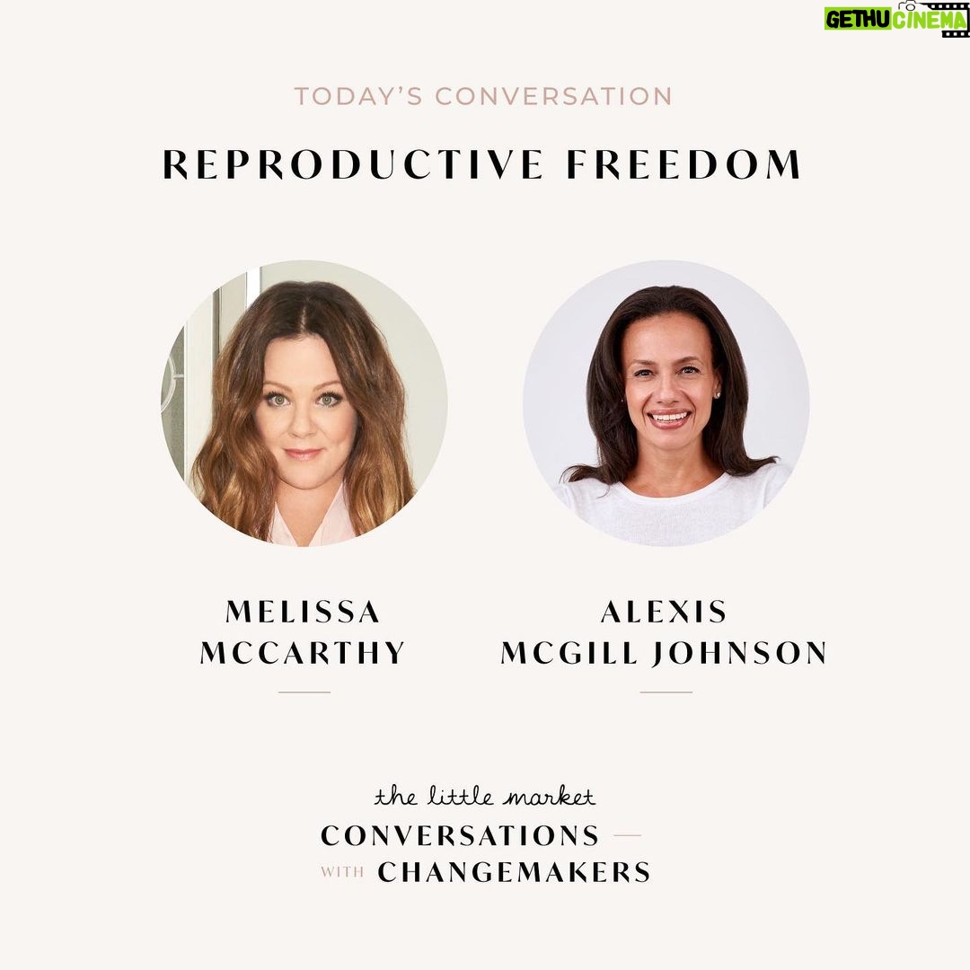Melissa McCarthy Instagram - TODAYS THE DAY! Join me and @alexismjpp, the President and CEO of @PlannedParenthood, for an important discussion on the true definition of reproductive health and why access to the full range of care is so important for women to thrive and reach their full potential. As a mom of two daughters, I felt so lucky to be able to chat with Alexis about all of the incredibly inspiring work she is doing ❤️ Tune in March 19th at 12pm PT as part of @TheLittleMarket’s incredible virtual series: #ConversationsWithChangemakers in celebration of International Women’s Day. Register for free at TheLittleMarket.com ⭐️