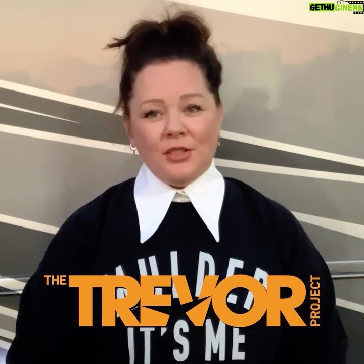 Melissa McCarthy Instagram - Today is day 8 of our #20DaysOfKindness 🥳and the #SuperIntelligence family is so happy to shine the light on @trevorproject today! The Trevor Project is a national 24-hour, toll free confidential hotline that provides crisis intervention and suicide prevention services to lesbian, gay, bisexual, transgender, queer and questioning youth and their message is simple: you don’t need to go through this alone. Head over to our kindness hub at 20DaysOfKindness.com to give whatever you can to this incredible organization, remember — a little bit of love goes a long way 🏳‍🌈🧡