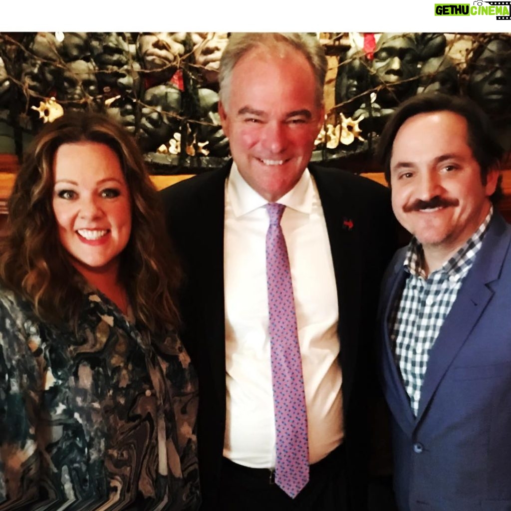 Melissa McCarthy Instagram - Just spent time with Senator Tim Kaine- our next Vice President. He is smart, funny and solid as a rock!! What a thrill!! #imwithher #iwillvote.com @timkaine @benjyfalcone