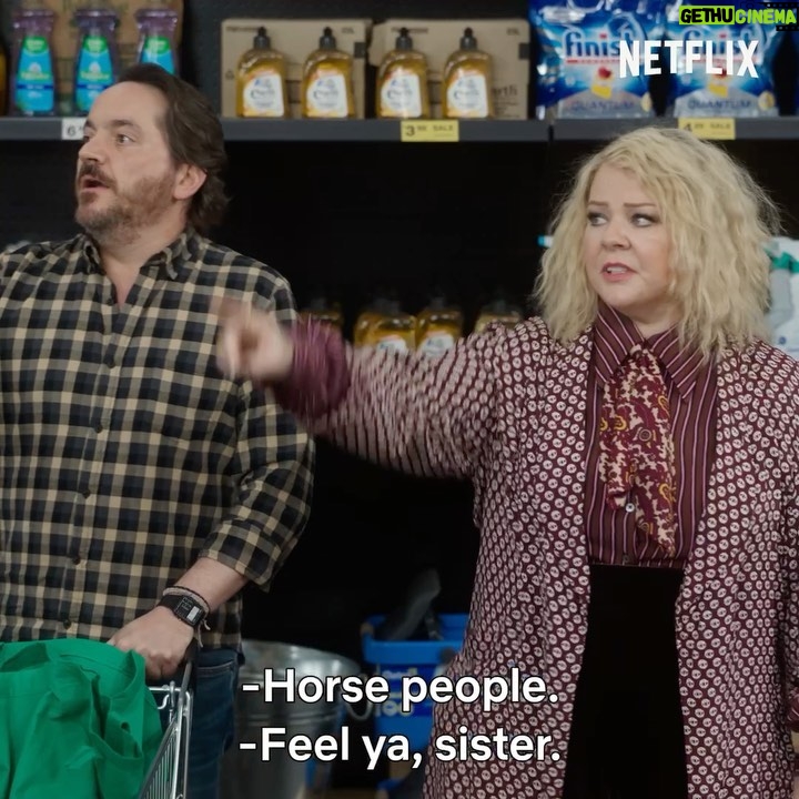Melissa McCarthy Instagram - Saving the world is a team effort ⚡️also, there are horses!! God’s Favorite Idiot on @netflix 6/15