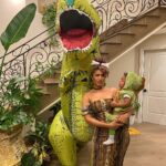 Melvin Gregg Instagram - PreHistoric 🦖 Fun Fact: Bobbie made these costumes from rolls of fabric a few hours before we went out! So even in prehistoric time we would’ve still been fitted!